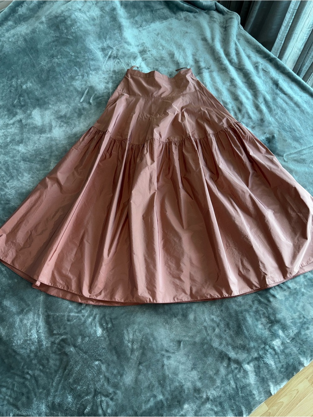 MaxMara Tiered Maxi Skirt in Dusty Rose